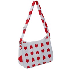 Heart Red Love Valentines Day Zip Up Shoulder Bag by HermanTelo