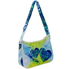 Heart Emotions Love Blue Zip Up Shoulder Bag by HermanTelo