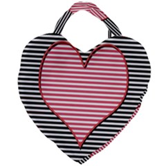 Heart Stripes Symbol Striped Giant Heart Shaped Tote by HermanTelo