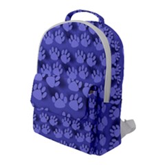 Pattern Texture Feet Dog Blue Flap Pocket Backpack (large) by HermanTelo