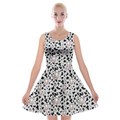 Funny Cartoon Cow Velvet Skater Dress by trulycreative