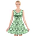 Pattern Texture Feet Dog Green V-Neck Sleeveless Dress View1