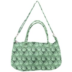 Pattern Texture Feet Dog Green Removal Strap Handbag by HermanTelo