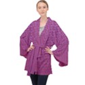 Background Polka Pattern Pink Long Sleeve Velvet Kimono  View1