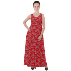 Background Abstraction Red Gray Empire Waist Velour Maxi Dress by HermanTelo