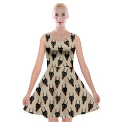 Doberman Dog Face Velvet Skater Dress by trulycreative