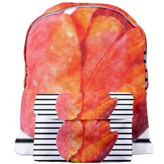 Tulip Watercolor Red And Black Stripes Giant Full Print Backpack by picsaspassion