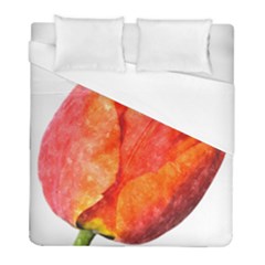 Spring Tulip Red Watercolor Aquarel Duvet Cover (full/ Double Size) by picsaspassion