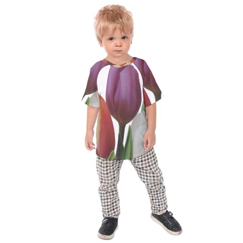 Tulips Spring Bouquet Kids  Raglan Tee by picsaspassion