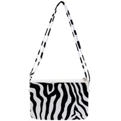 Wild Zebra Pattern Black And White Double Gusset Crossbody Bag by picsaspassion