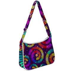 Abstract Background Spiral Colorful Zip Up Shoulder Bag by HermanTelo