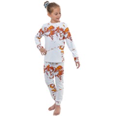 Can Walk On Fire, White Background Kids  Long Sleeve Set  by picsaspassion