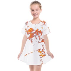 Can Walk On Fire, White Background Kids  Smock Dress by picsaspassion