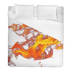 Can Walk On Volcano Fire, White Background Duvet Cover (full/ Double Size) by picsaspassion