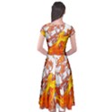 Can Walk on volcano Fire, white background Cap Sleeve Wrap Front Dress View2