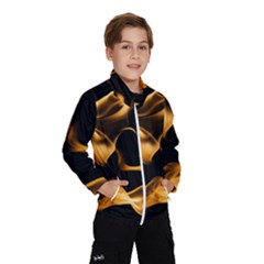 Can Walk On Volcano Fire, Black Background Kids  Windbreaker by picsaspassion