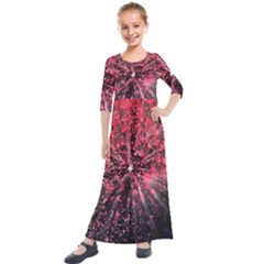 Abstract Background Wallpaper Kids  Quarter Sleeve Maxi Dress by HermanTelo