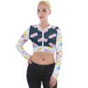 1 Arnold Dunkaroos Funfetti Print Dark Blue 1 Long Sleeve Cropped Velvet Jacket View1