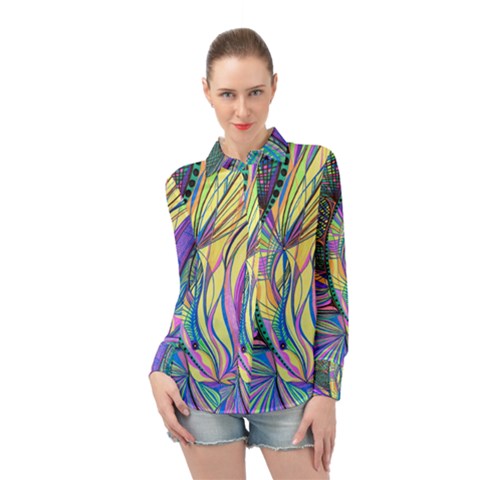 Happpy (4) Long Sleeve Chiffon Shirt by nicholakarma