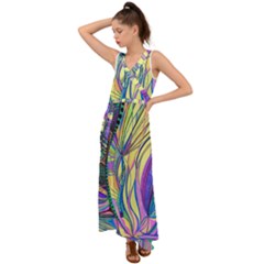 Happpy (4) V-neck Chiffon Maxi Dress by nicholakarma