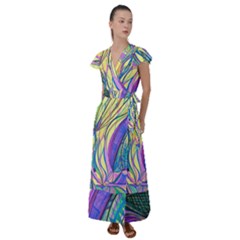 Happpy (4) Flutter Sleeve Maxi Dress by nicholakarma