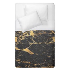 Black Marble Texture With Gold Veins Floor Background Print Luxuous Real Marble Duvet Cover (single Size) by genx