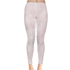 Pink Marble Texture Floor Background With Light Pink Veins Greek Marble Print Luxuous Real Marble  Inside Out Leggings by genx