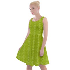 Background Texture Pattern Green Knee Length Skater Dress by HermanTelo