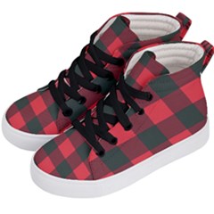 Canadian Lumberjack Red And Black Plaid Canada Kids  Hi-top Skate Sneakers by snek