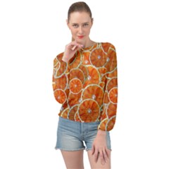 Oranges Background Texture Pattern Banded Bottom Chiffon Top by HermanTelo