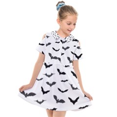 Bats Pattern Kids  Short Sleeve Shirt Dress by Sobalvarro