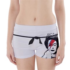 Banksy Graffiti Uk England God Save The Queen Elisabeth With David Bowie Rockband Face Makeup Ziggy Stardust Boyleg Bikini Wrap Bottoms by snek