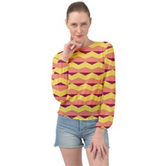 Background Colorful Chevron Banded Bottom Chiffon Top by HermanTelo