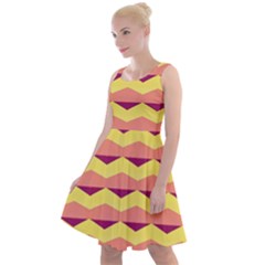 Background Colorful Chevron Knee Length Skater Dress by HermanTelo