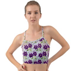 Purple Flower Mini Tank Bikini Top by HermanTelo