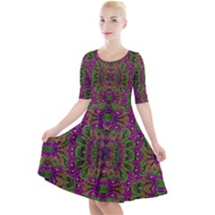 Peacock Lace In The Nature Quarter Sleeve A-line Dress by pepitasart