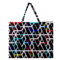 Abstrait Neon Zipper Large Tote Bag by kcreatif