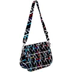 Abstrait Neon Saddle Handbag by kcreatif