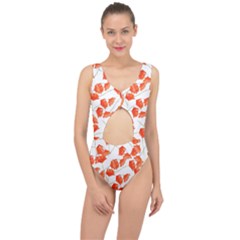 Pattern Coquelicots  Center Cut Out Swimsuit by kcreatif