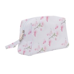 Pattern Orchidée Fleurs Wristlet Pouch Bag (medium) by kcreatif