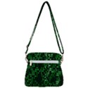 Abstract Plaid Green Zipper Messenger Bag View3