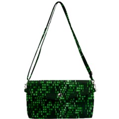 Abstract Plaid Green Removable Strap Clutch Bag by HermanTelo