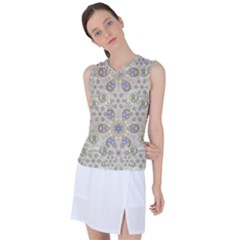 A Gift With Flowers And Bubble Wrap Women s Sleeveless Mesh Sports Top by pepitasart