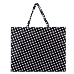 Formes Carreaux Blanc/noir Zipper Large Tote Bag by kcreatif