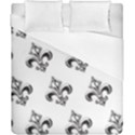 French France Fleur De Lys Metal Pattern black and white antique vintage Duvet Cover (California King Size) View1