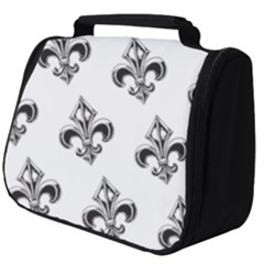 French France Fleur De Lys Metal Pattern Black And White Antique Vintage Full Print Travel Pouch (big) by Quebec