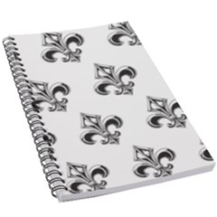 French France Fleur De Lys Metal Pattern Black And White Antique Vintage 5 5  X 8 5  Notebook by Quebec