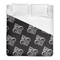 French France Fleur De Lys Metal Pattern black and white antique vintage black rocker Duvet Cover (Full/ Double Size) View1