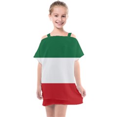 Flag Patriote Quebec Patriot Red Green White Modern French Canadian Separatism Black Background Kids  One Piece Chiffon Dress by Quebec