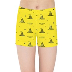 Gadsden Flag Don t Tread On Me Yellow And Black Pattern With American Stars Kids  Sports Shorts by snek